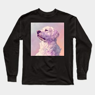 Retro Kuvasz: Pastel Pup Revival Long Sleeve T-Shirt